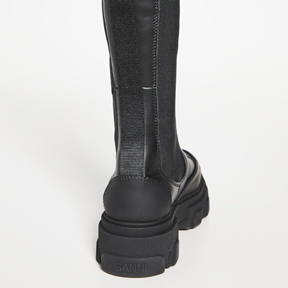 GANNI High Cleated Leather Stitched Chelsea Boots - Picture 4 of 16